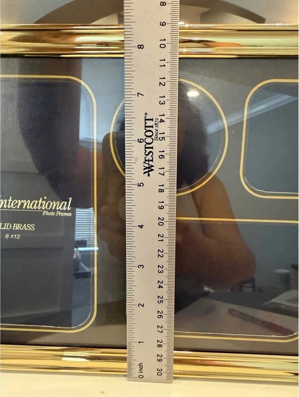 Vtg Carr International Solid Brass Picture Frame Holds 4 Pictures EUC